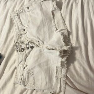 White Low rise free people jean shorts